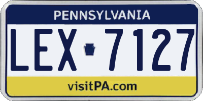 PA license plate LEX7127