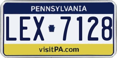 PA license plate LEX7128