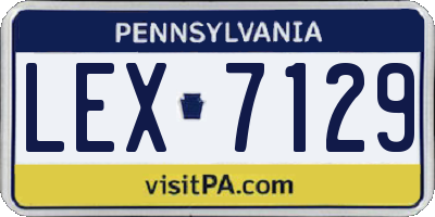 PA license plate LEX7129