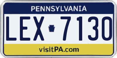 PA license plate LEX7130