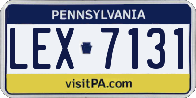 PA license plate LEX7131