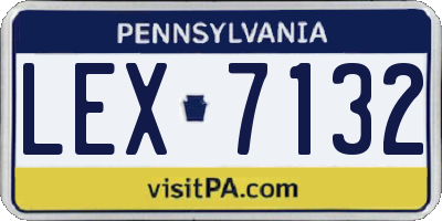 PA license plate LEX7132