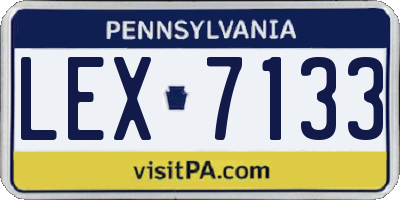 PA license plate LEX7133