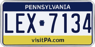 PA license plate LEX7134