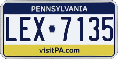 PA license plate LEX7135