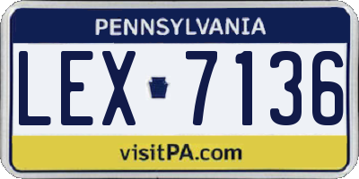 PA license plate LEX7136