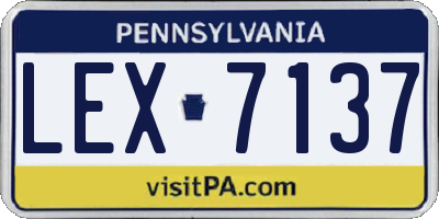 PA license plate LEX7137