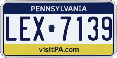 PA license plate LEX7139