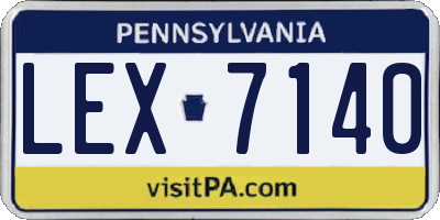 PA license plate LEX7140