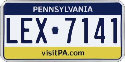 PA license plate LEX7141