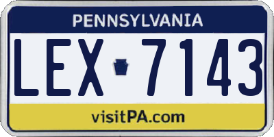 PA license plate LEX7143
