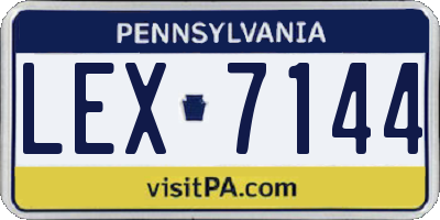 PA license plate LEX7144