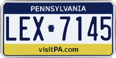 PA license plate LEX7145