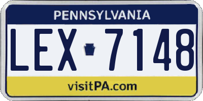 PA license plate LEX7148