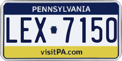 PA license plate LEX7150