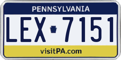PA license plate LEX7151