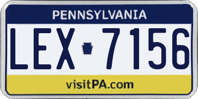 PA license plate LEX7156