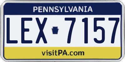 PA license plate LEX7157