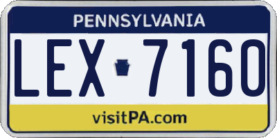 PA license plate LEX7160