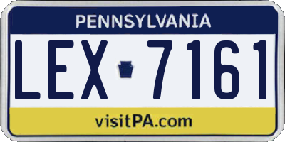 PA license plate LEX7161