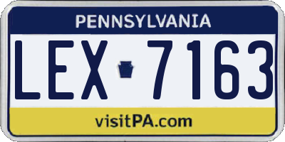 PA license plate LEX7163