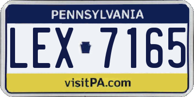 PA license plate LEX7165