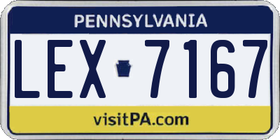 PA license plate LEX7167