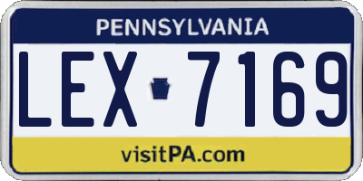 PA license plate LEX7169