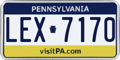 PA license plate LEX7170