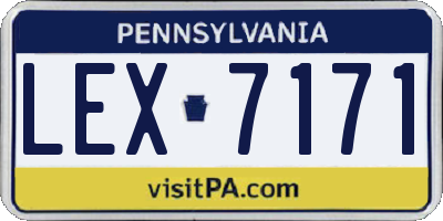PA license plate LEX7171