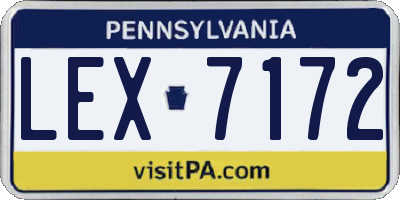 PA license plate LEX7172