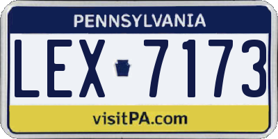 PA license plate LEX7173