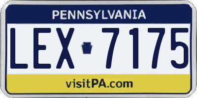 PA license plate LEX7175