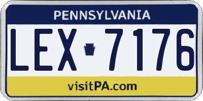 PA license plate LEX7176