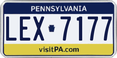 PA license plate LEX7177