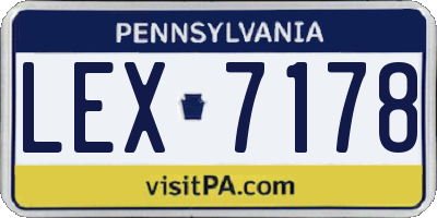 PA license plate LEX7178