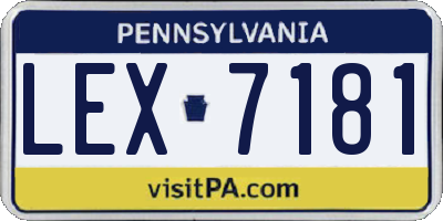 PA license plate LEX7181