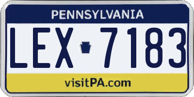 PA license plate LEX7183