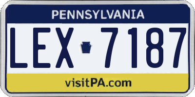 PA license plate LEX7187