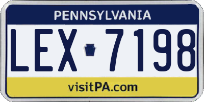 PA license plate LEX7198