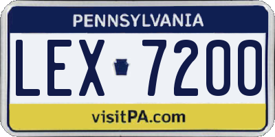 PA license plate LEX7200