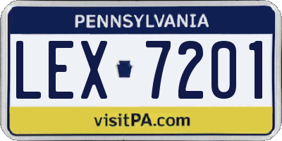 PA license plate LEX7201