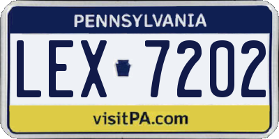 PA license plate LEX7202