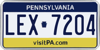 PA license plate LEX7204
