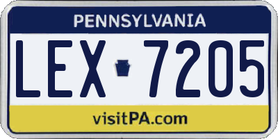 PA license plate LEX7205