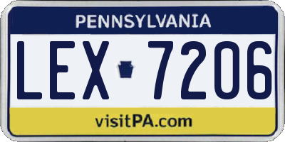 PA license plate LEX7206