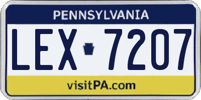 PA license plate LEX7207