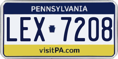 PA license plate LEX7208