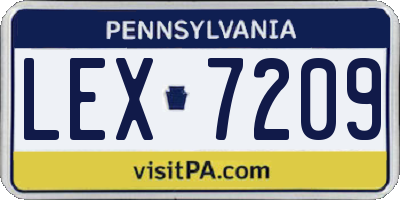 PA license plate LEX7209