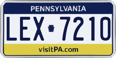 PA license plate LEX7210